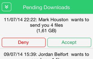 pending mode: can accept files anytime you have a good internet connection without additional cost, you can also reject them