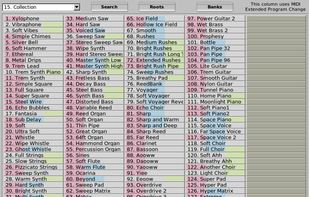Just one of the many instrument banks that are shipped with Yoshimi
