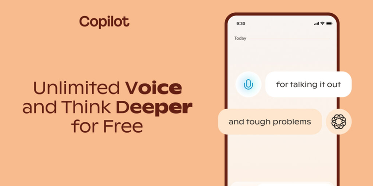 Microsoft makes Copilot Voice and Think Deeper free with unlimited access for all users image