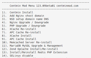 SSH based management menu