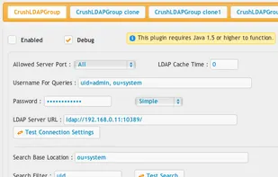 Example of an LDAP configuration .