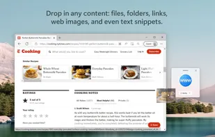 Drop in any content: files, folders, links, web images, and even text snippets.