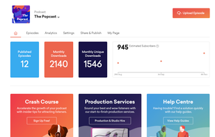 Manage your show and view analytics all from a clean user interface