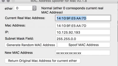 MAC Address spoofer for Mac screenshot 1