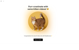 See a friendly cat upon hitting inbox zero