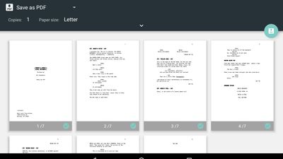 Print fountain scripts to PDF or export to Final Draft 10 (FDX)