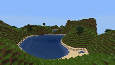 A lake nestled in a valley