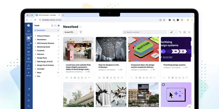 Popular news and RSS feed reader Inoreader just got a big redesign with enhanced features image