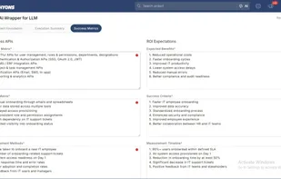 Every strong document begins with a deep understanding of the problem—and Techyons ensures this
understanding is never incomplete. Instead of starting from a blank page, teams are guided through a
structured questionnaire that captures the most essential details: the core problem statement, the
business need, the solution overview, operational scope, and real-world activities.