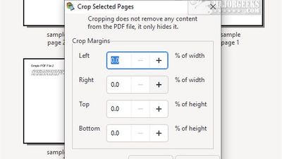 Crop selected pages