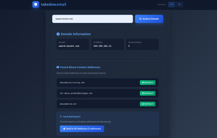The results will appear on the screen shortly, and you can send an email with the help of a single button.