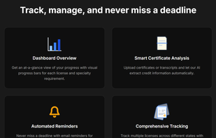 Track credits, analyze certificates automatically, and get deadline reminders—all in one platform.