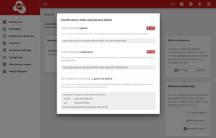 Conference creator view