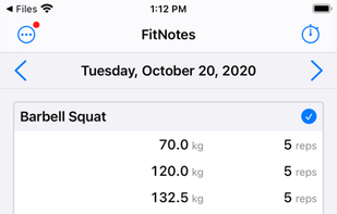FitNotes iOS screenshot 1