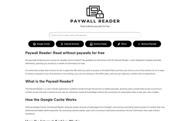 Paywall Reader: Read without paywalls for free | AlternativeTo