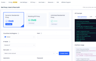 Get Proxy-User & Pass Auth