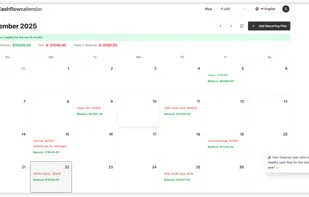 cashflow calendar screenshot 1