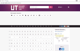 Unicode-Table.com screenshot 1