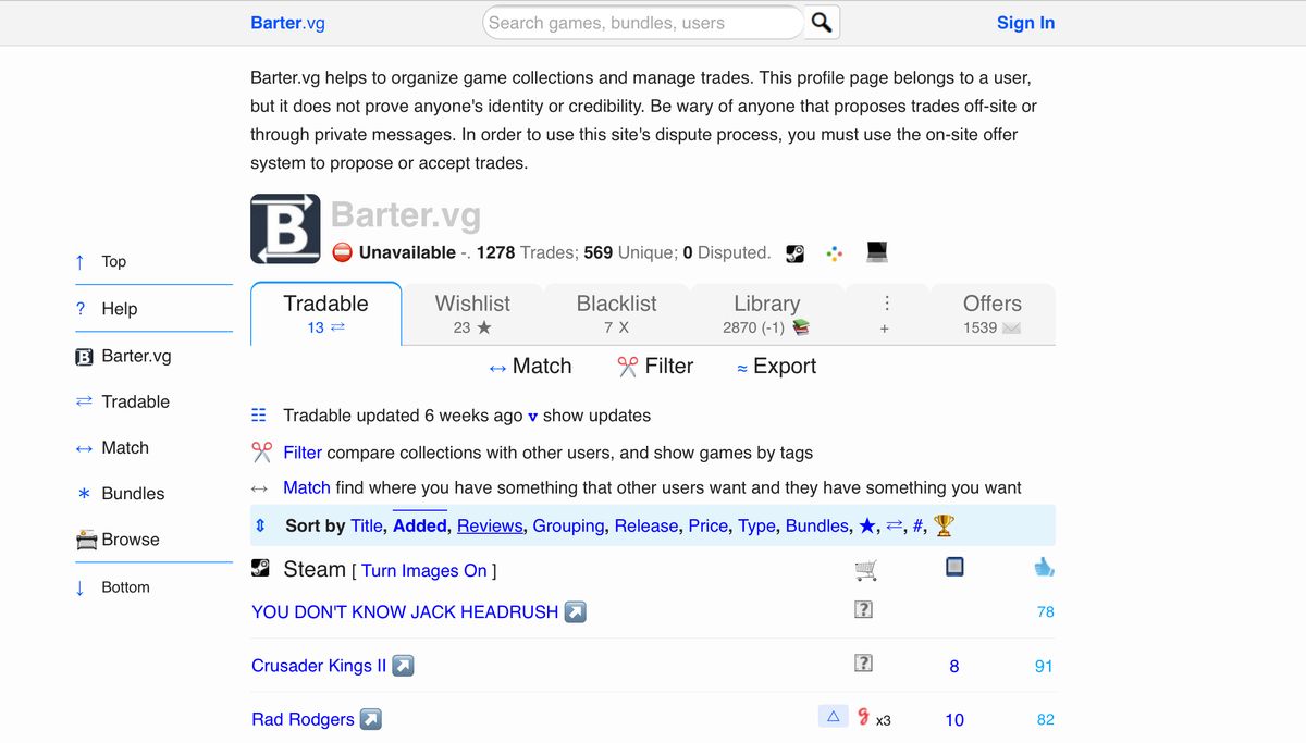 Barter.vg Alternatives and Similar Sites / Apps AlternativeTo