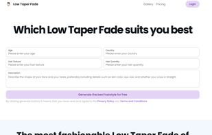 The home page of Low Taper Fade