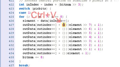 Insert in column selection mode.