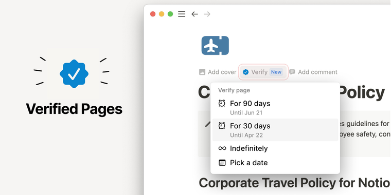 Notion rolls out verified pages with blue checkmarks image