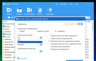 360 ZIP screenshot 1