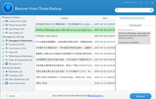 Extract messages from iPhone backup