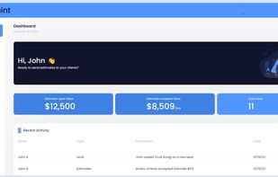 Dashboard with recent activity