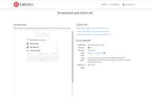 Automatic capture of screenshots and click trails lets you retrace the steps that led to the error.