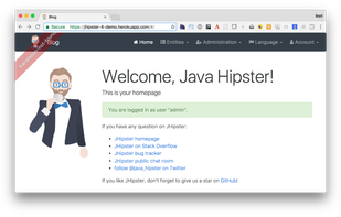 jHipster screenshot 1