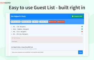 Easy to use Guest List - built right in