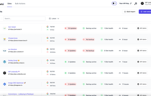 WP Umbrella's dashboard