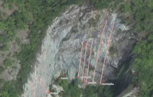 3D climbing map of Divadýlko (Czechia)