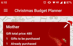 Christmas Budget Planner screenshot 2