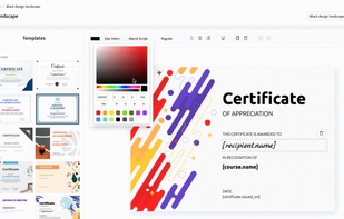 Choose a ready-made certificate design template from our huge library