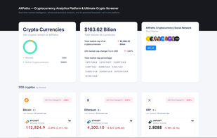 Track the top 200 cryptocurrencies with real-time data, AI insights, and smarter analytics — all in one place.