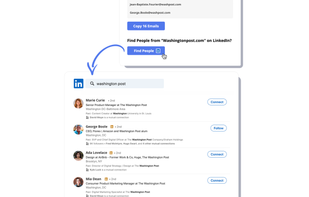 One click to get to LinkedIn people page