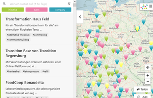 The basic view shows you the most sustainable places around you