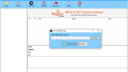 Regain MBOX to PST Converter screenshot 1