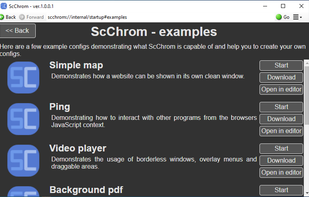 The example browser