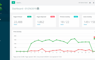 Web-based access
Every feature of OP can be used via the web application. End users do not need to download or install any software on their machines. The web application is served over HTTPS, allowing you to secure communications with an SSL certificate. All print jobs can be saved and viewed later as an image. Print jobs may also have a preview image. When printing a document, it will be saved as an image.
