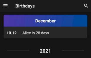 A smart birthday list