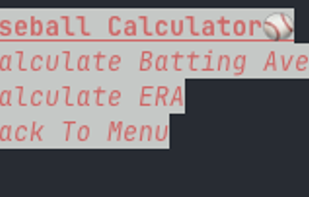 Baseball Calculator