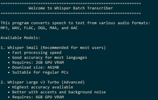 App interface in a modern terminal.