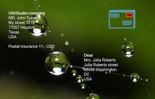 Example of envelope with background image.