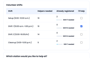 Volunteer / Task Sign-up