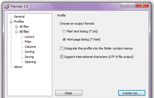 Filelister screenshot 1