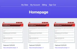 Each website can have multiple pages to monitor.