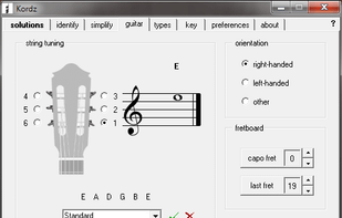 Guitar serttings - works with any string tuning etc.